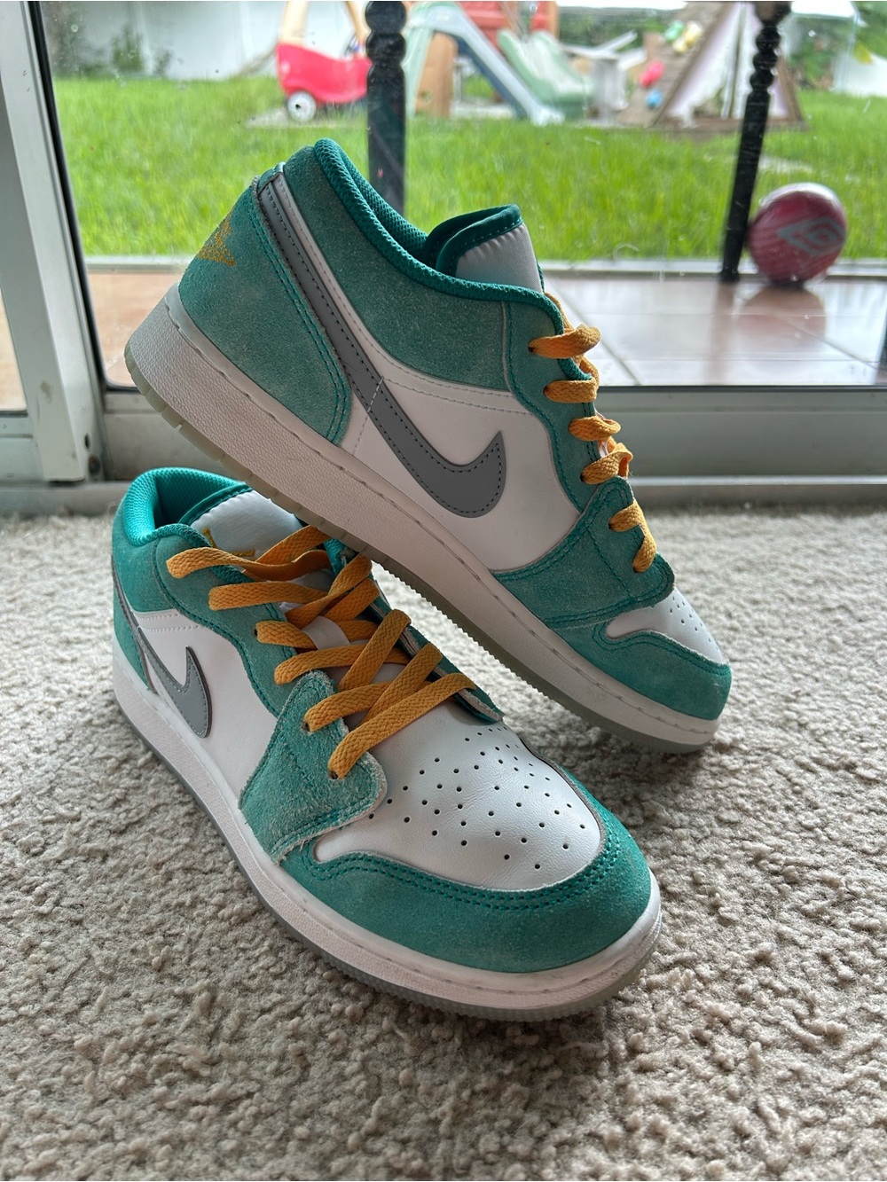 Nike Men’s Low-Top Sneakers - Teal, White & Yellow
